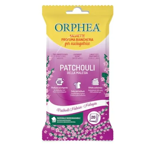 Orphea Salviette Asciugatrice Patchouli 20 Pezzi Antistatico
