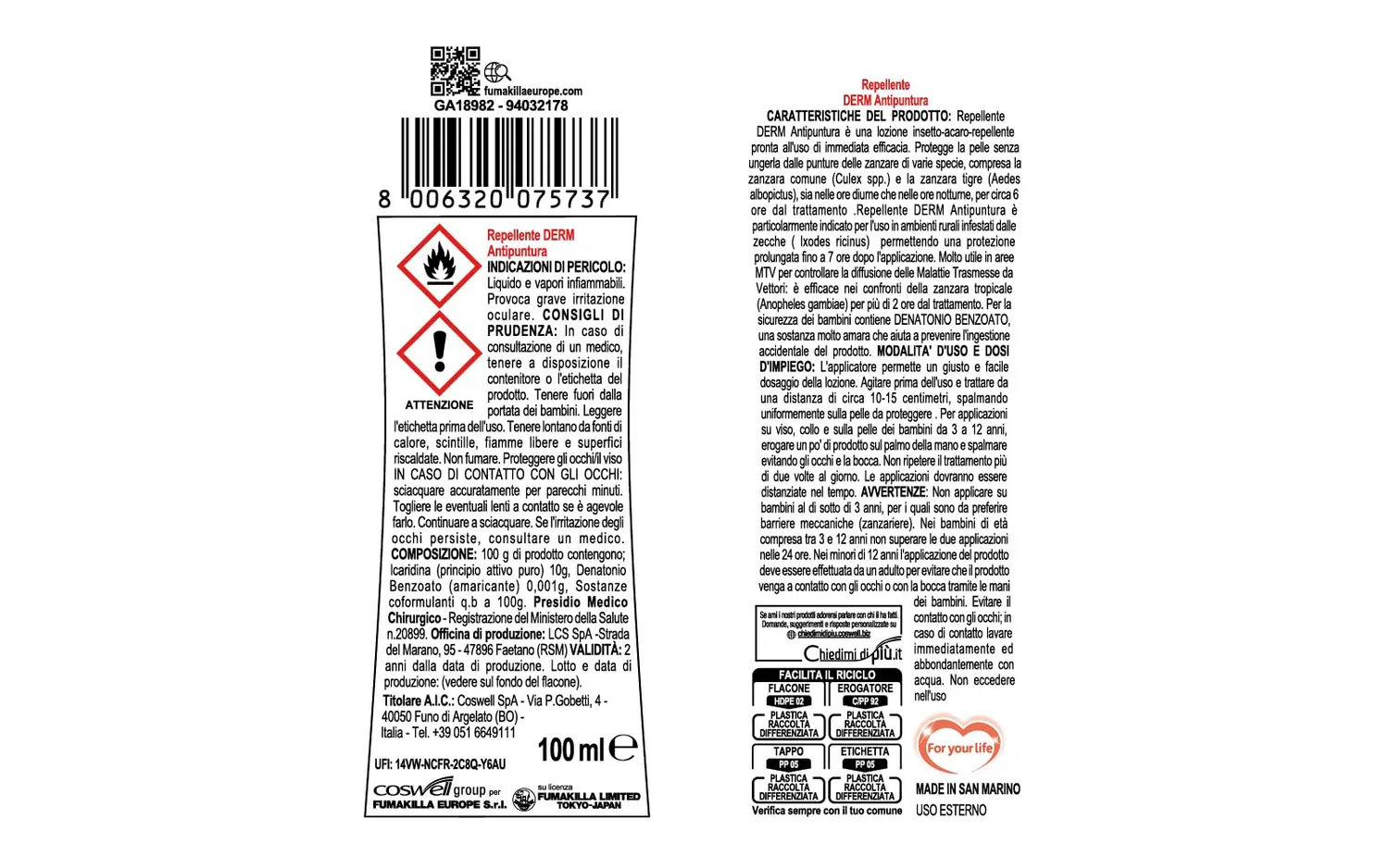 Vape Derm Kids Lozione Antipuntura Bambini 100 ml