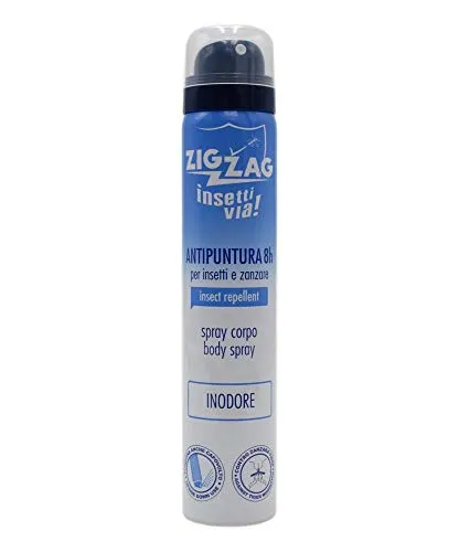 Zig Zag Insettivia Spray Corpo Antizanzare 100 ml Inodore 8 Ore
