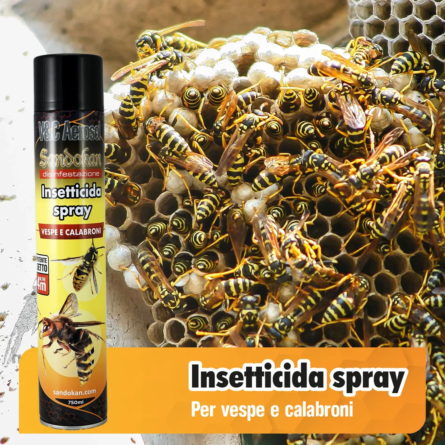 Piccio-NO! Kit vespe casa giardino spray schiuma precisione