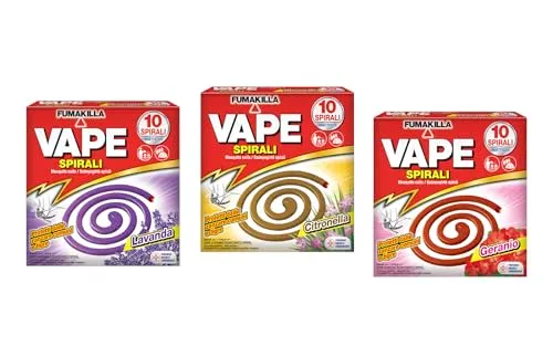 Vape Spirali Profumate Assortite antizanzare 3 pezzi