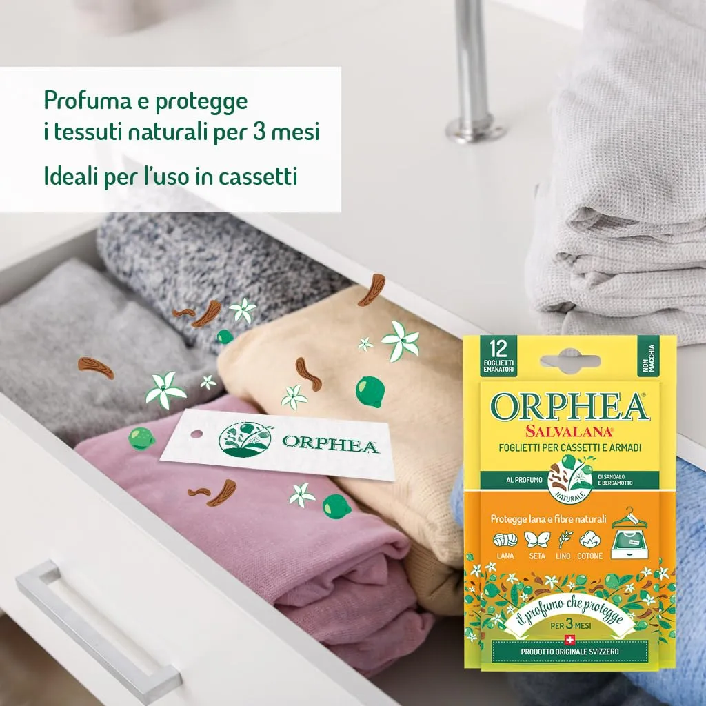 Orphea Salvalana Foglietti Armadio 15 pz sandalo bergamotto
