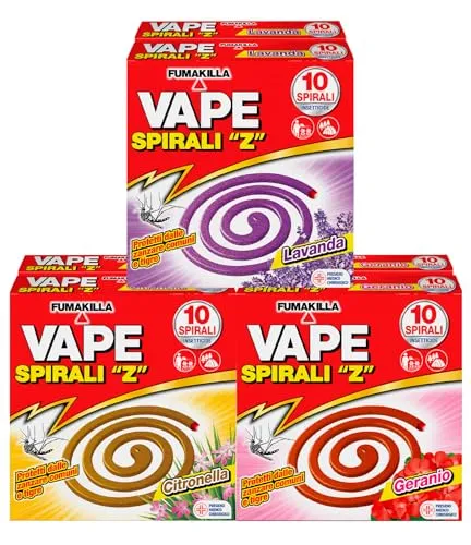 Vape Spirali Z Antizanzare 60 Pezzi Lavanda Geranio Citronella