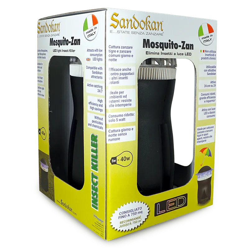 Piccio-NO! Mosquito-Zan elettroinsetticida LED aspirazione 500 mq