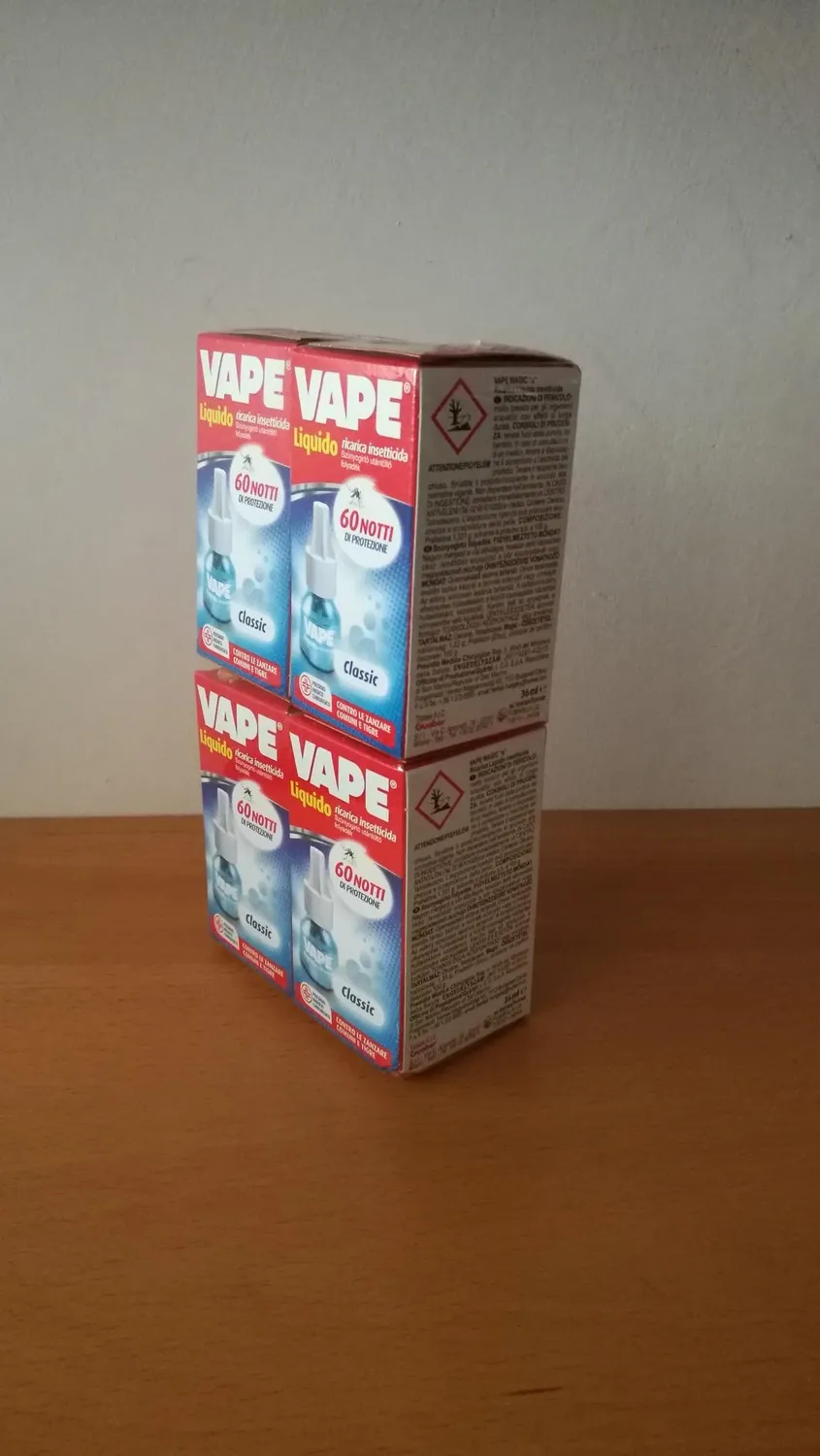 Vape Classic ricarica liquida antizanzare 4 pezzi profumo classico