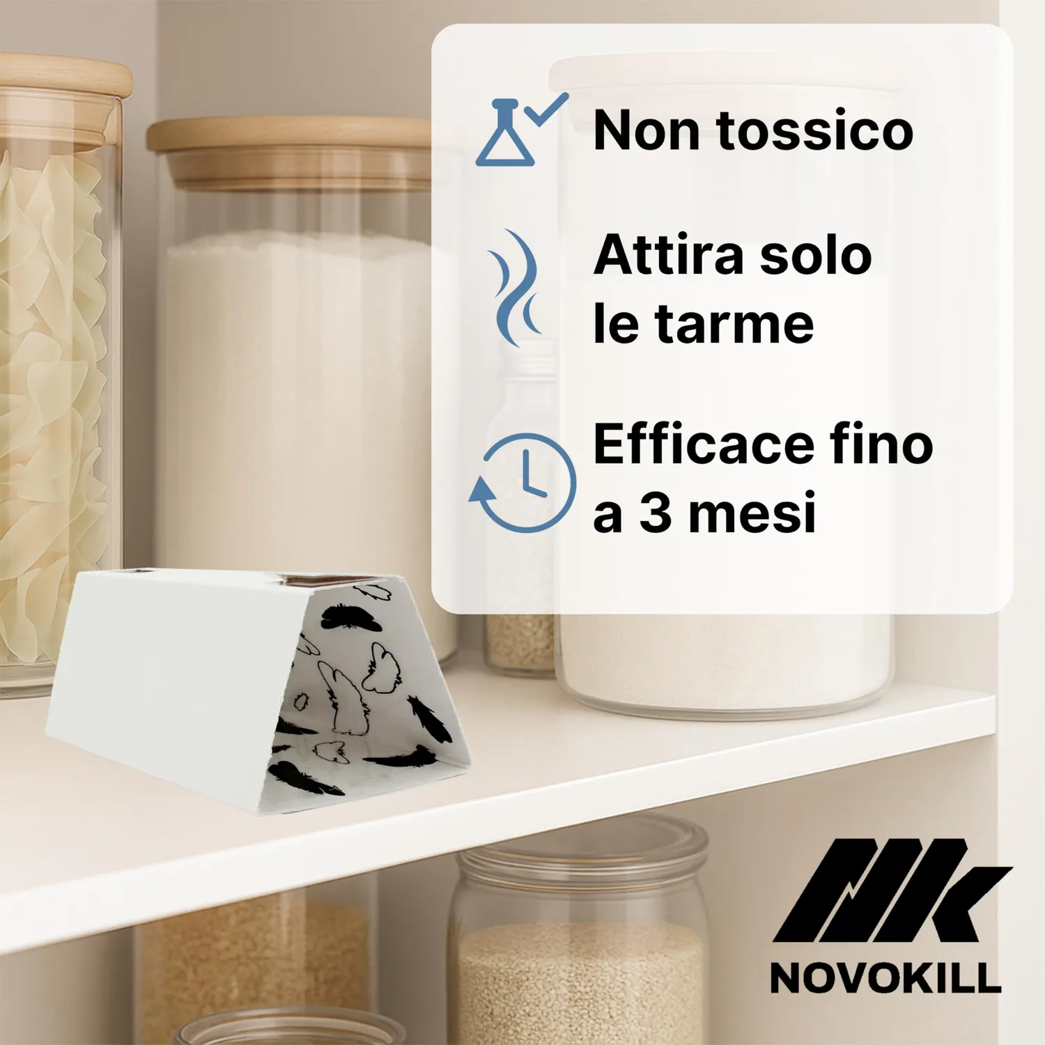 Novokill Trappola Tarme Alimentari Feromoni 25 pezzi 3 mesi