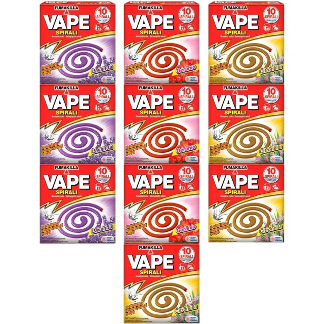 Vape Spirali Profumate antizanzare 100 pezzi 10 conf.
