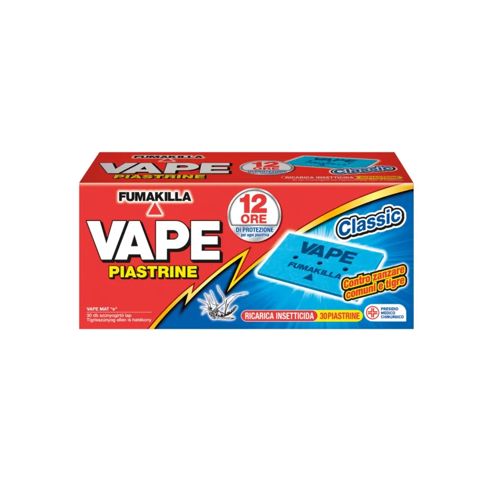 Vape Classic Piastrine Insetticida 30 Pezzi 12 Ore