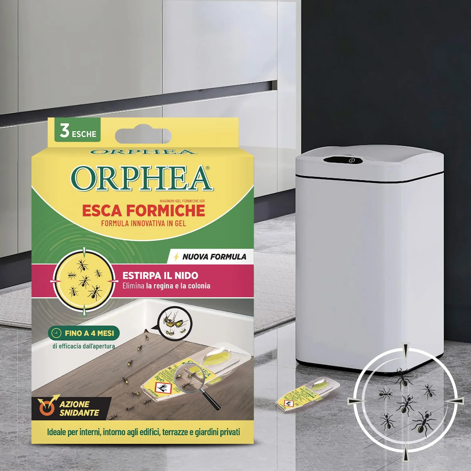 Orphea Esca Formiche gel 3 pezzi efficacia 4 mesi