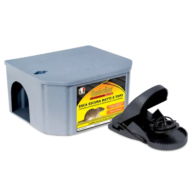 Sandokan Esca Sicura Combo box + trappola topi meccanica
