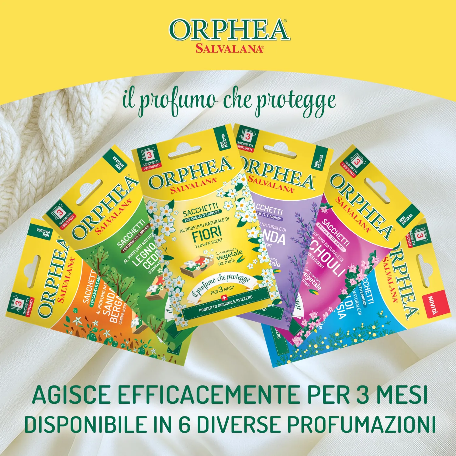 Orphea Salvalana Patchouli Sacchetti Profumati 3 Pezzi