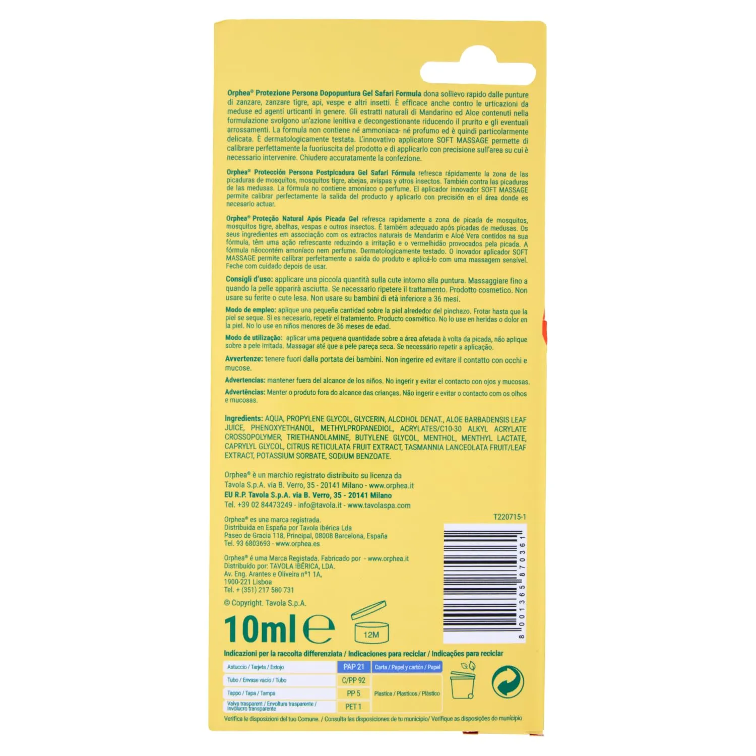 Orphea Safari Formula gel dopopuntura roll-on 10 ml