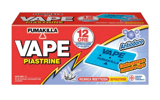 Vape Mat e piastrine zanzare 30 pezzi 12 ore
