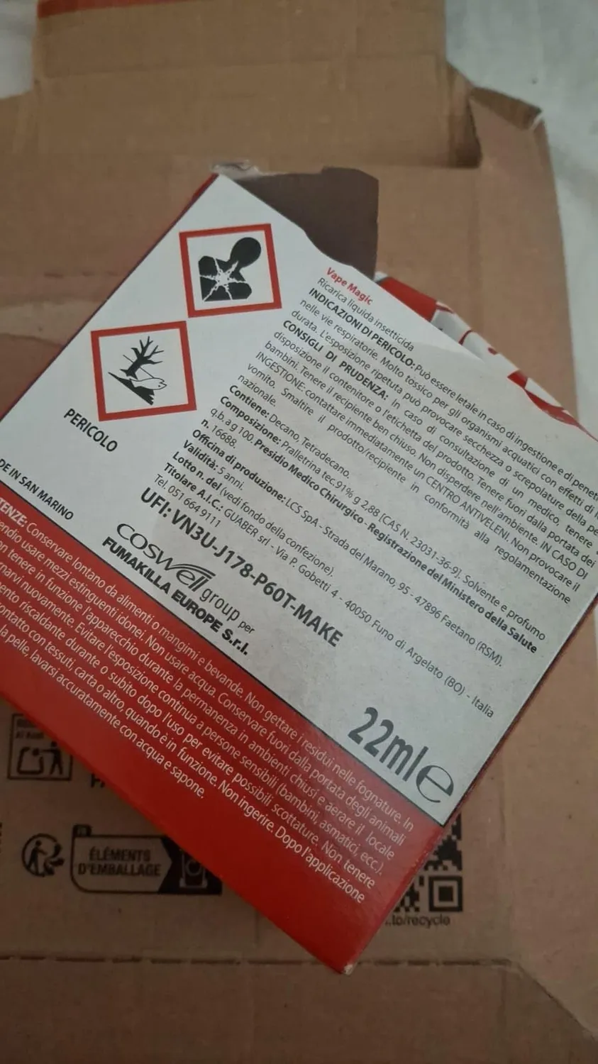 Vape Diffusore + Ricarica Liquida 480H elettroemanatore 60 notti