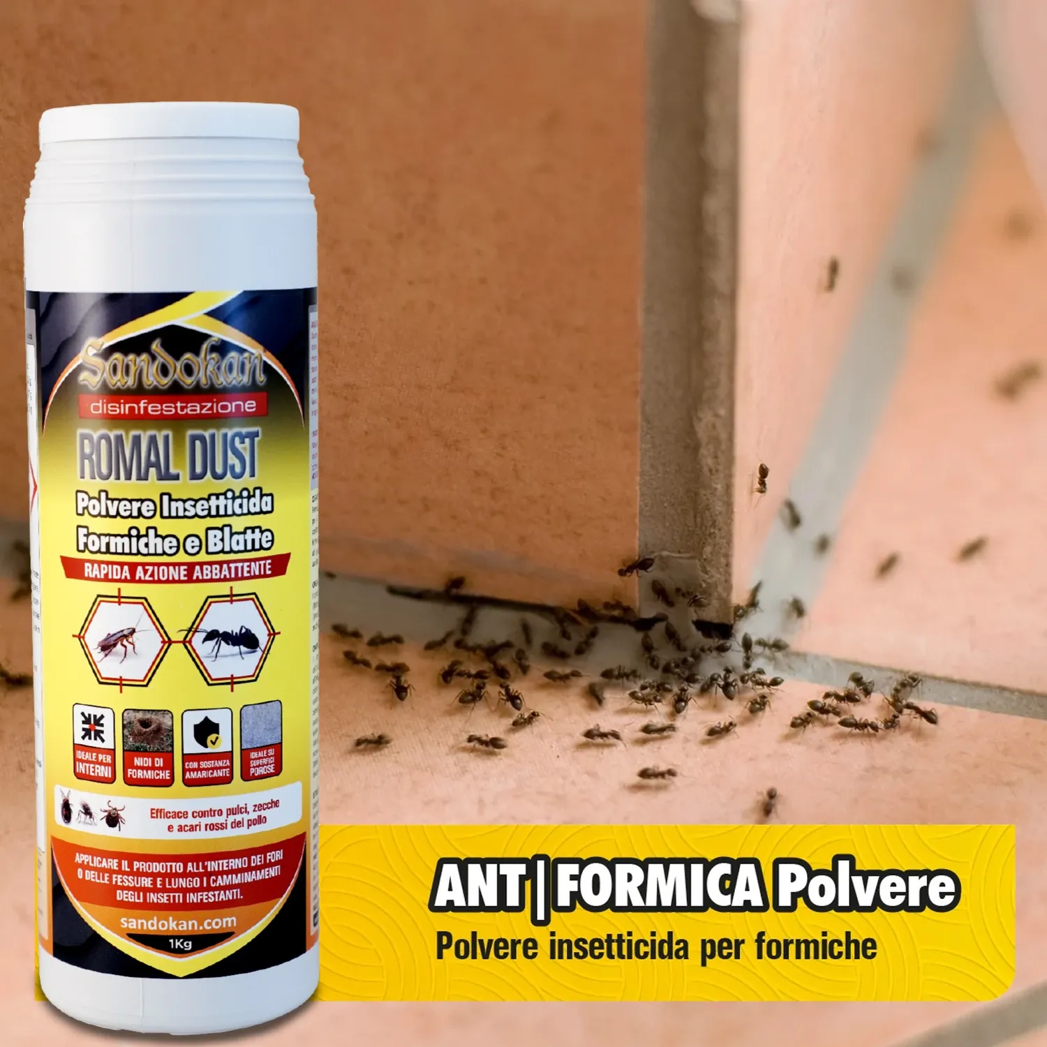 Sandokan Insetticida Polvere Formiche 1Kg Ampio Spettro