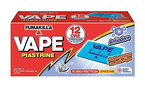 Vape Mat e piastrine zanzare 30 pezzi 12 ore