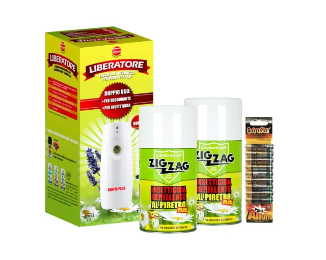 ZigZag Diffusore automatico insetticida set 1+2 ricariche 250 ml