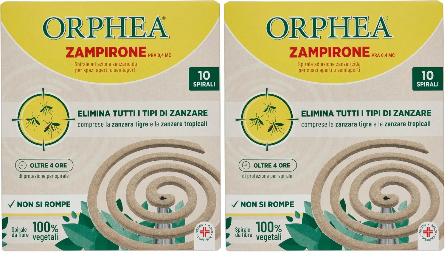 Orphea Spirali Zanzaricida 10 Pezzi Fibra Vegetale fino a 4 Ore