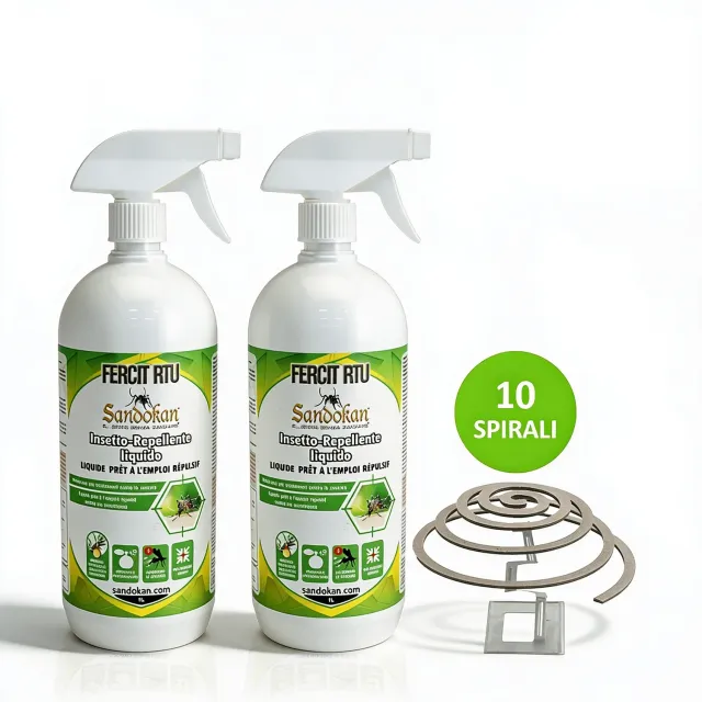 Piccio-NO! Sandokan Kit Repellente 2x1L+10 Spirali