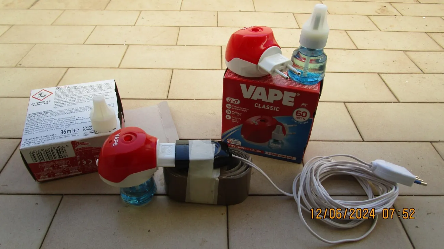 Vape Elettroemanatore Liquido Classic 60 notti con ricarica