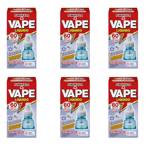 Vape Ricarica Liquida 60 Notti Antiodore 6x30 ml