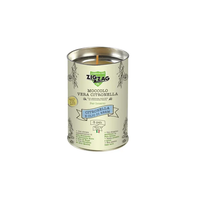 ZigZag Moccolo Citronella Giava e Neem interni 24 ore