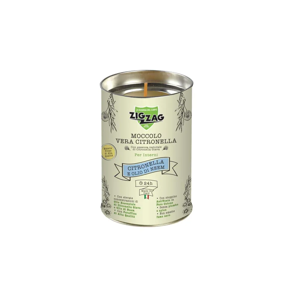 ZigZag Moccolo Citronella Giava e Neem interni 24 ore