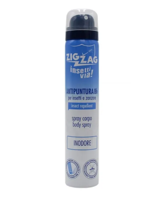 Zig Zag Insettivia Spray Corpo Antizanzare 100 ml Inodore 8 Ore