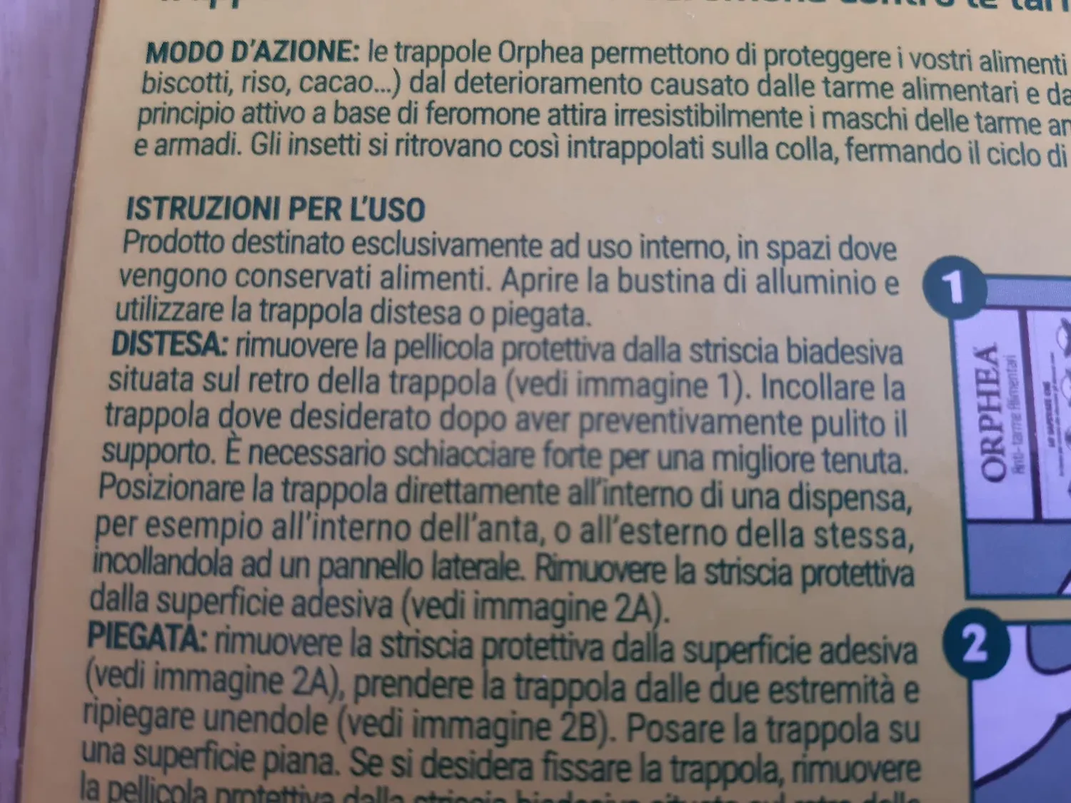 Orphea Antitarme Alimentare 4 Trappole Adesive