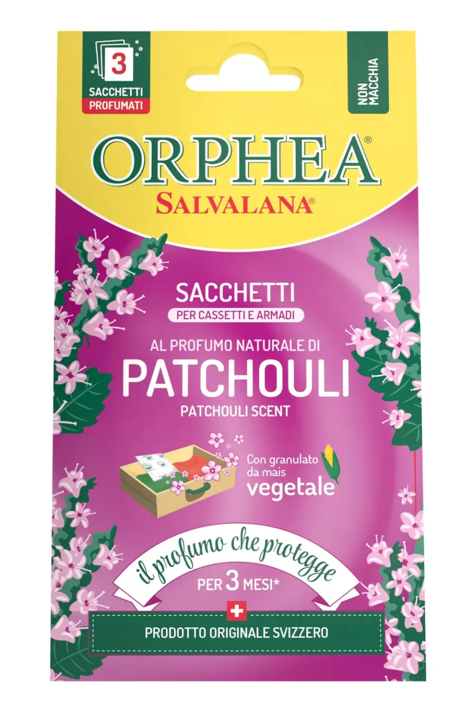 Orphea Salvalana Patchouli Sacchetti Profumati 3 Pezzi