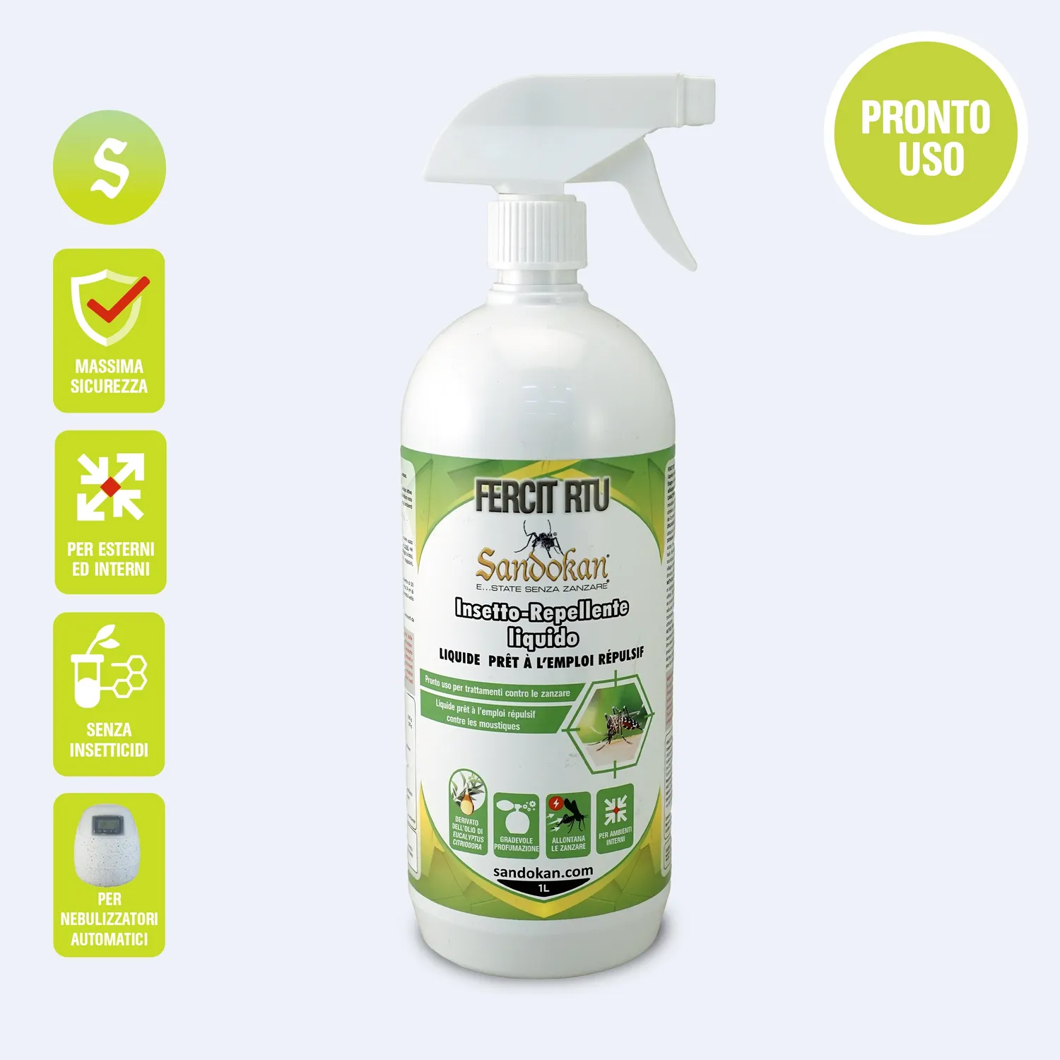 Piccio-NO! Sandokan Kit Repellente 2x1L+10 Spirali