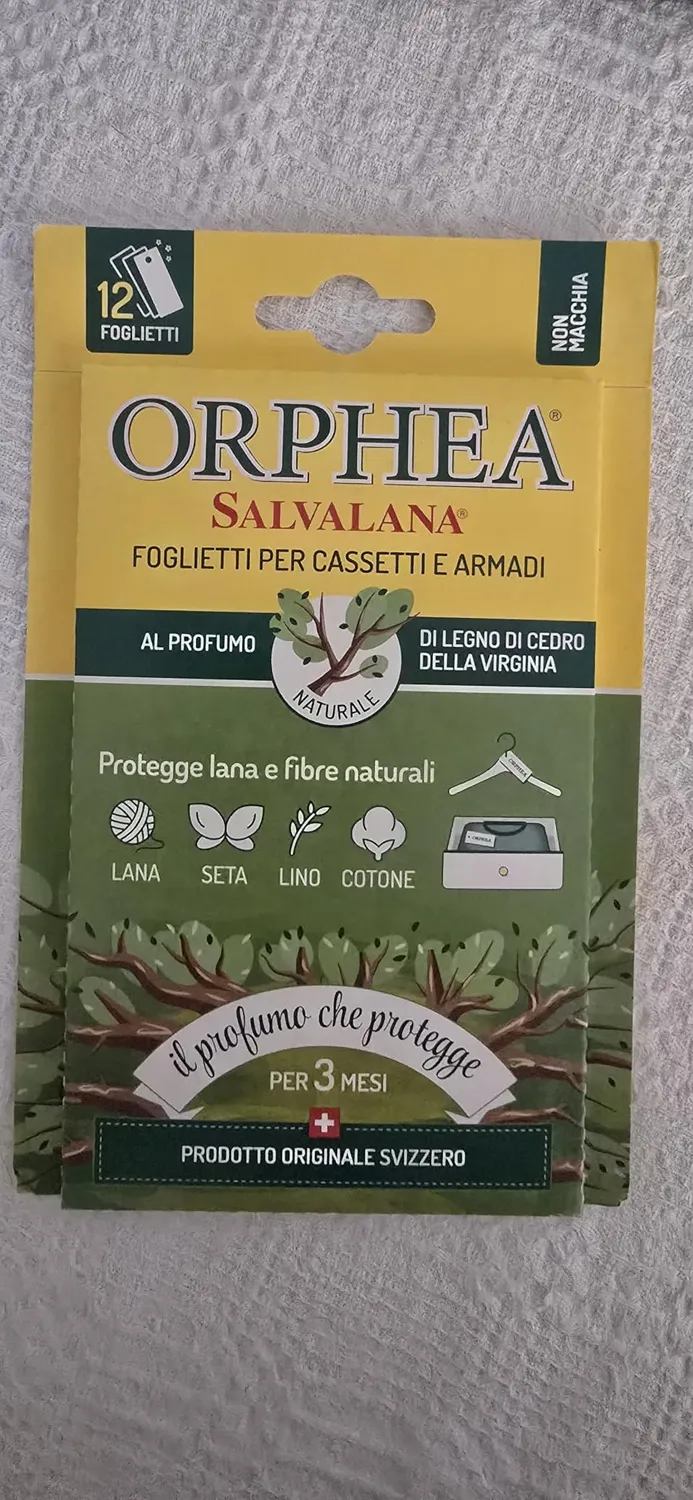 Orphea Salvalana Foglietti sandalo bergamotto 12 pezzi lana