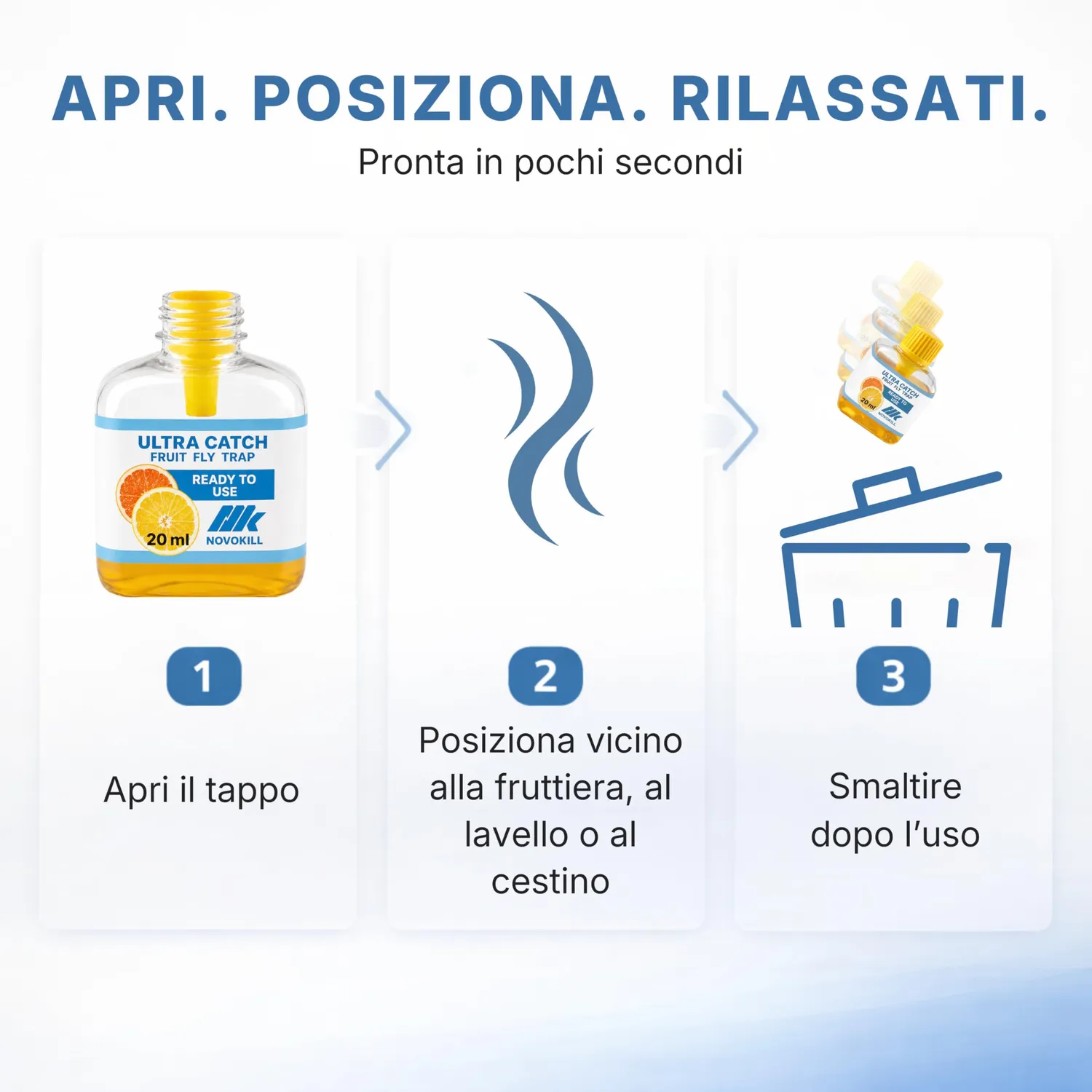 Novokill attrattivo moscerini frutta 8x20ml ricarica