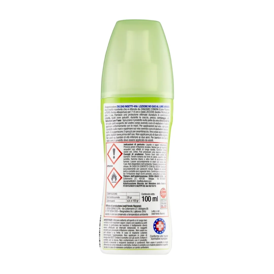 ZigZag Family Lozione Antizanzare Lime 100 ml DEET 20%