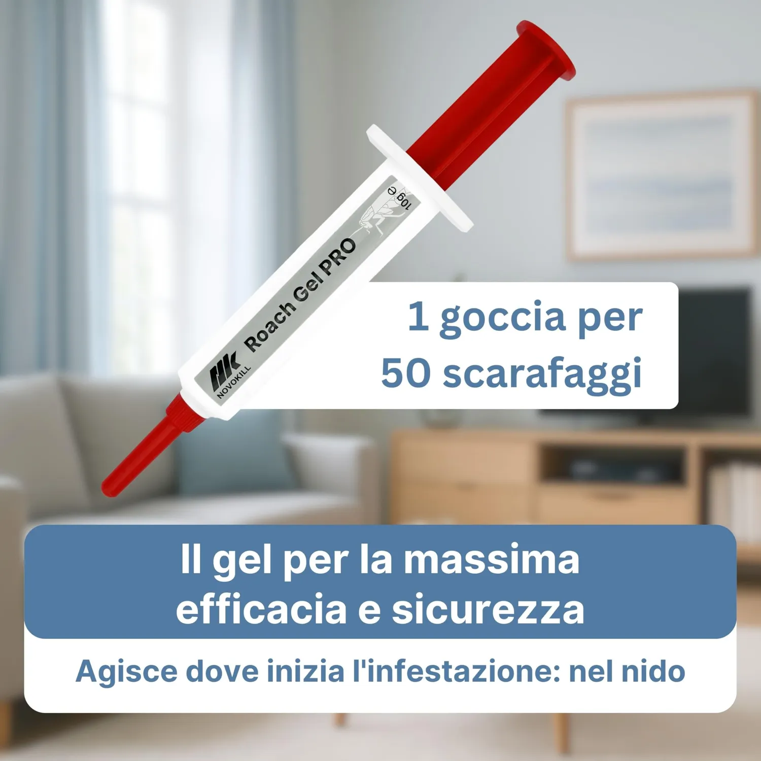 Novokill Gel Scarafaggi Siringa 10g Lunga Durata