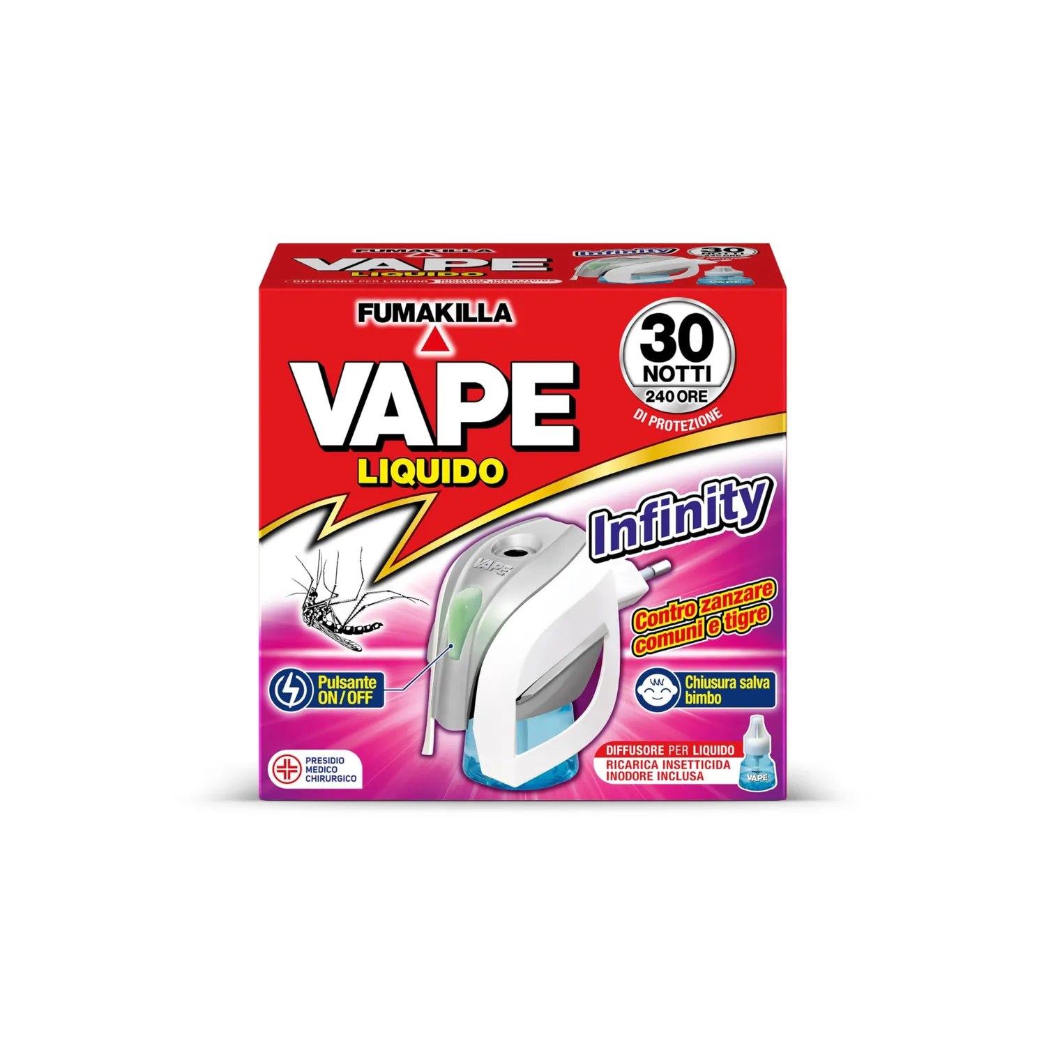 Vape Classic ricarica liquida 15ml 30 notti 240 ore