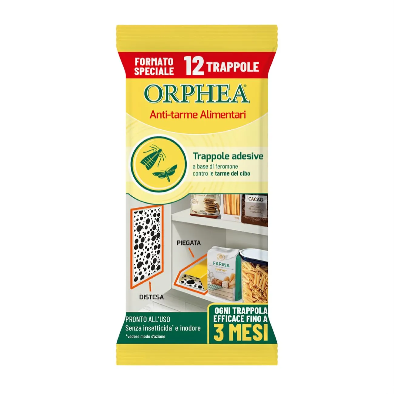 Orphea Antitarme Alimentare 4 Trappole Adesive