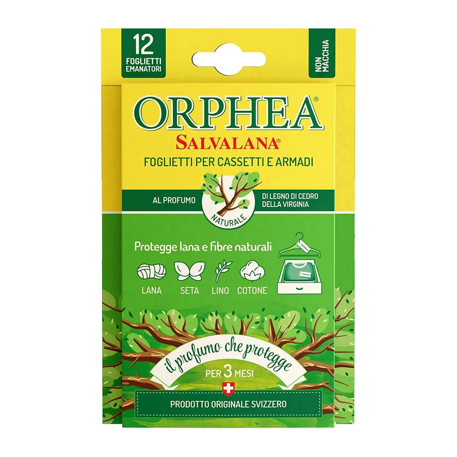 Orphea Salvalana Foglietti sandalo bergamotto 12 pezzi lana