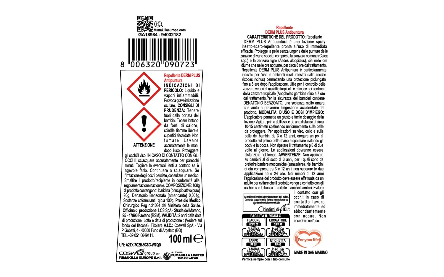 Vape Derm Scudo Attivo lozione 100 ml 8 ore
