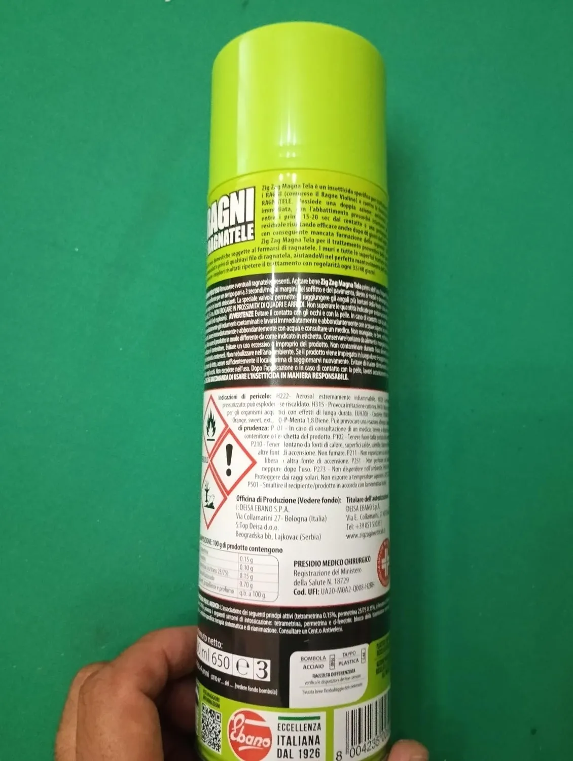 ZigZag Magnatela insetticida spray anti ragni flacone 500 ml