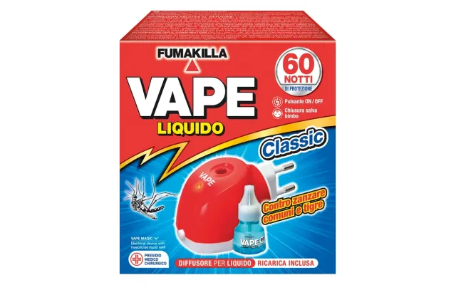Vape Elettroemanatore Liquido Classic 60 notti con ricarica