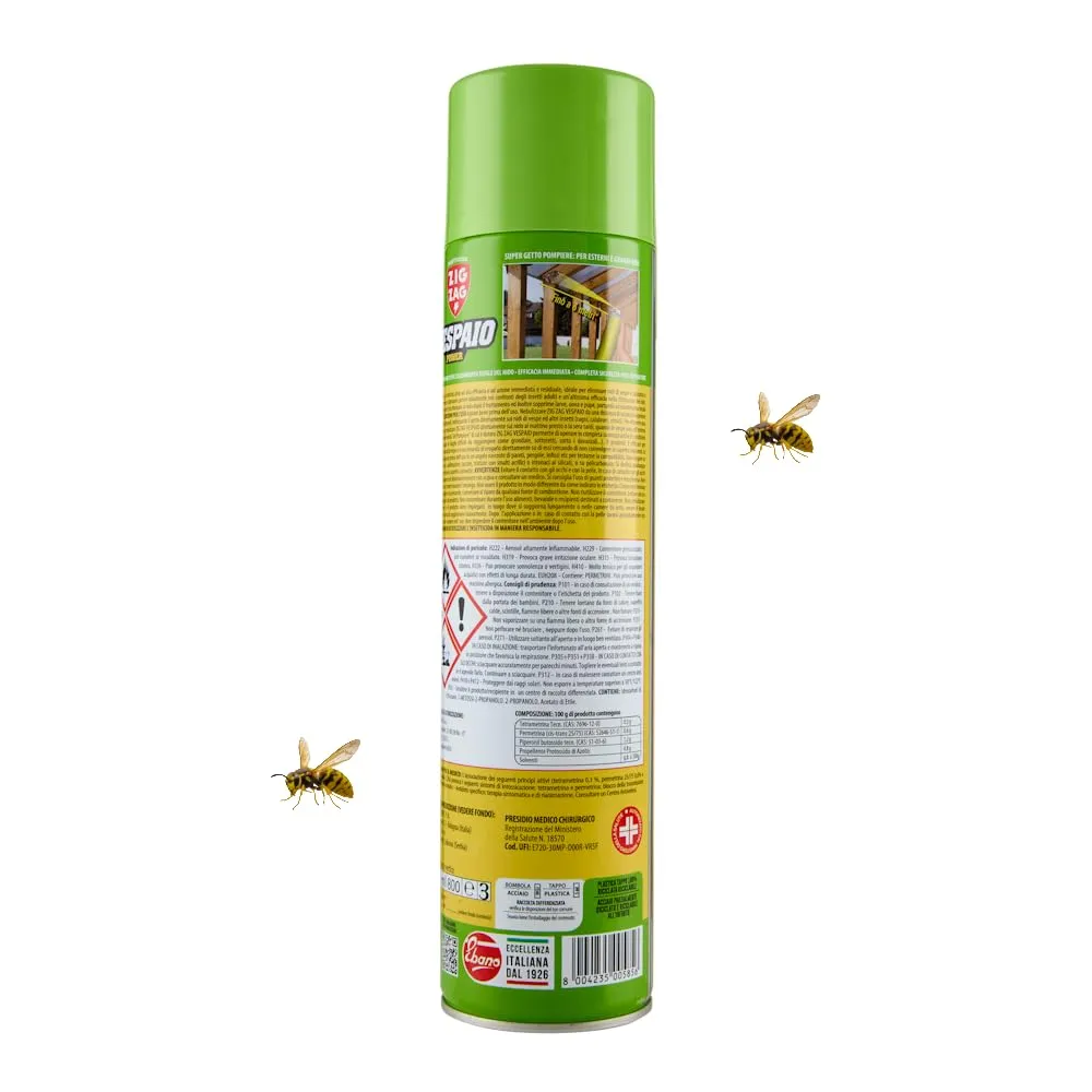 ZigZag Vespaio kit spray antivespe 2 pezzi getto 6 metri