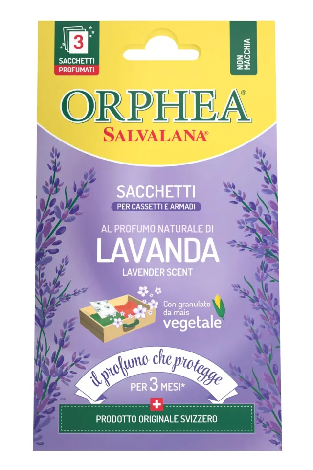 Orphea Salvalana Sacchetti lavanda 3 pezzi cassetti