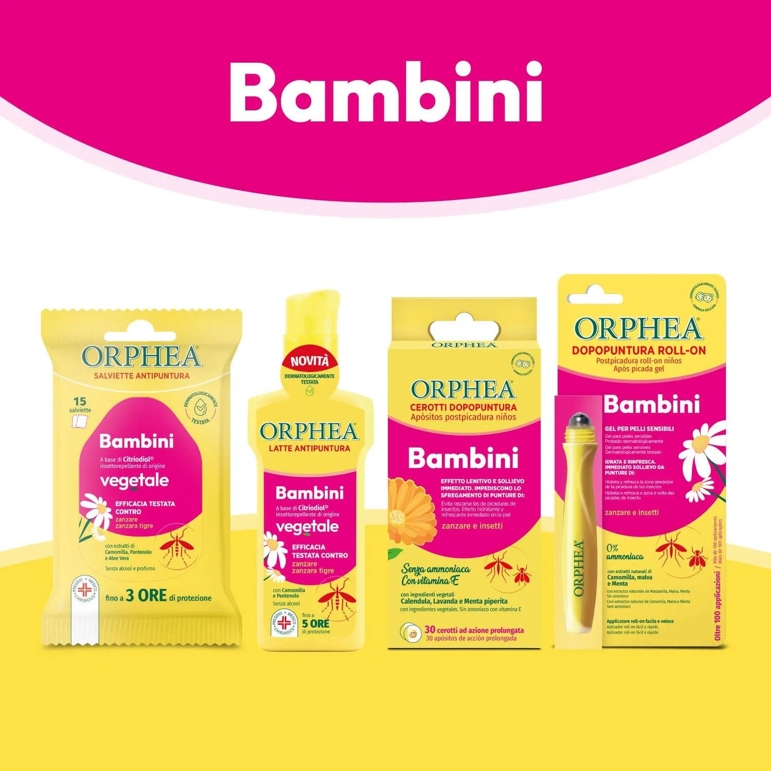 Orphea salviette antipuntura bambini 15 pezzi citriodiol
