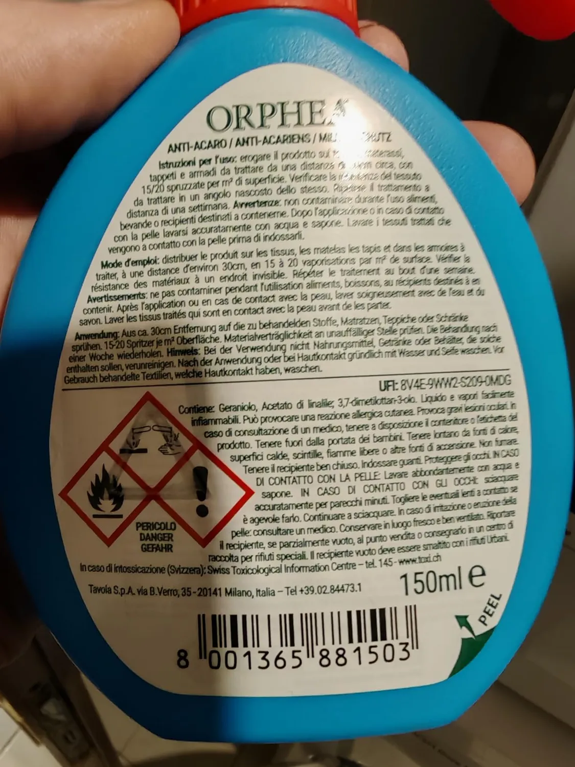 Orphea Salvalana spray antiacaro 150ml tessuti