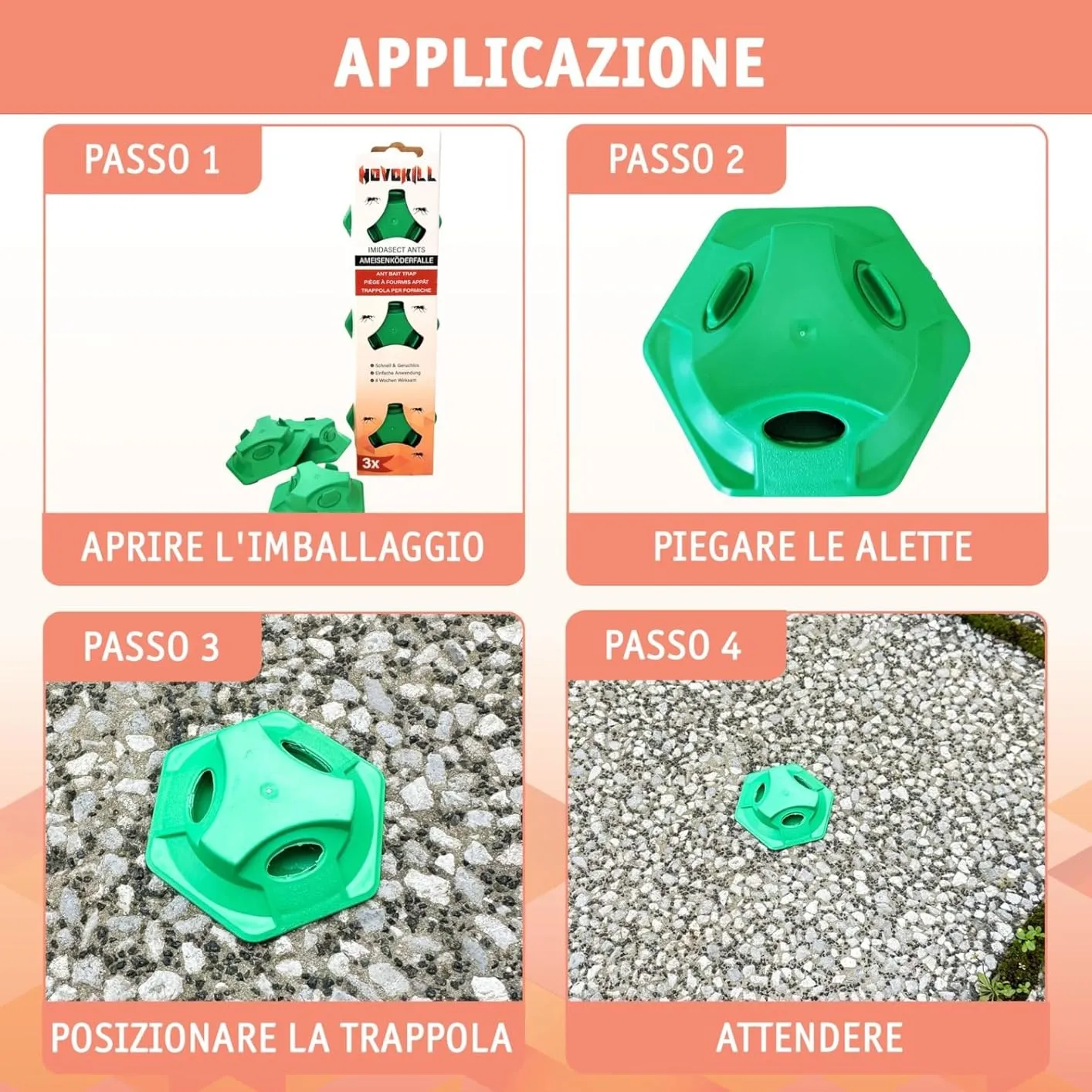 Novokill Trappole Formiche esca 6 pz esterno