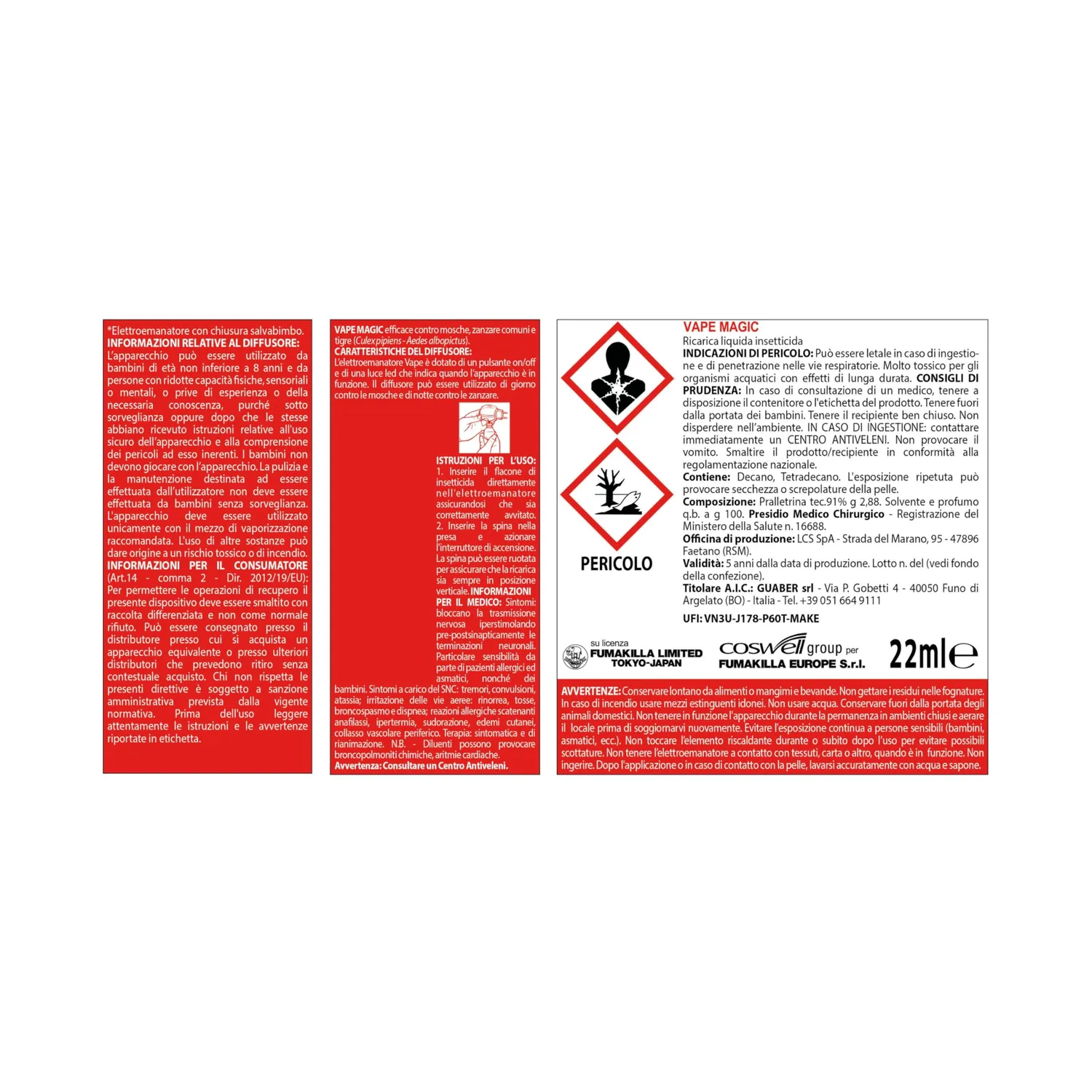 Vape Diffusore + Ricarica Liquida 480H elettroemanatore 60 notti