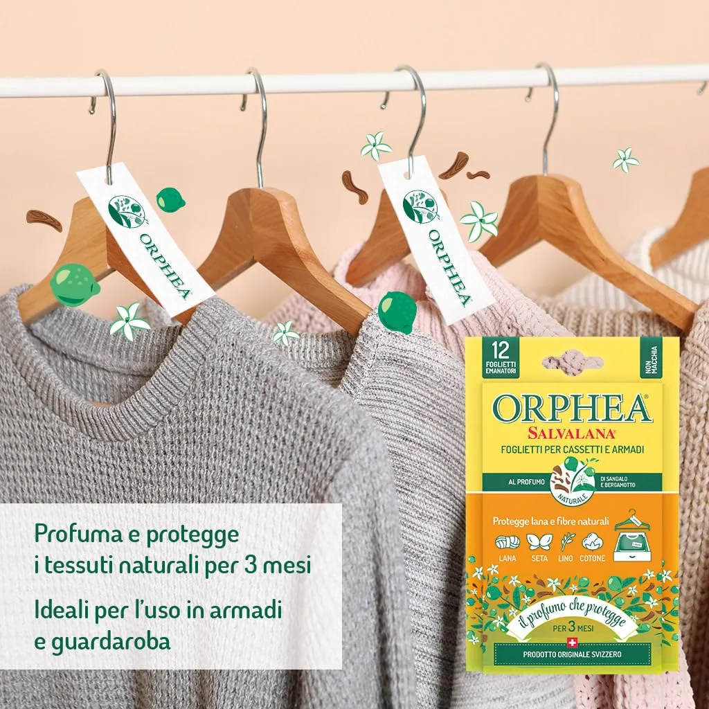 Orphea Salvalana Foglietti Armadio 15 pz sandalo bergamotto