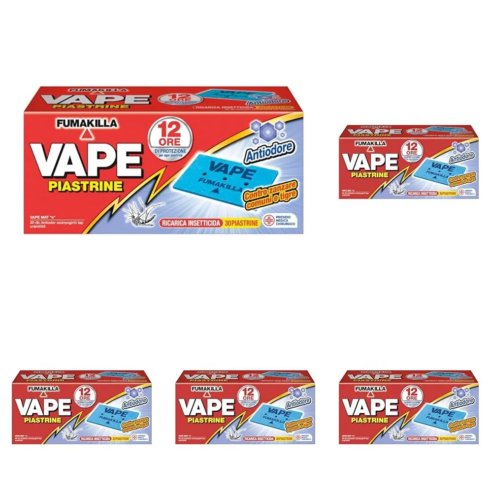 Vape Mat e piastrine zanzare 30 pezzi 12 ore