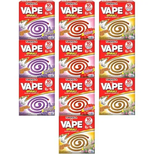 Vape Spirali Profumate antizanzare 100 pezzi 10 conf.